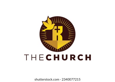Trendy and Professional letter K church sign Christian and peaceful vector logo