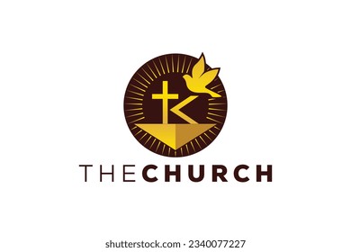 Trendy and Professional letter K church sign Christian and peaceful vector logo