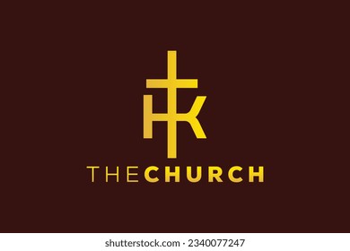 Trendy and Professional letter K church sign Christian and peaceful vector logo