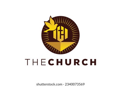 Trendy and Professional letter L church sign Christian and peaceful vector logo