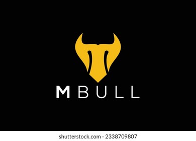 Trendy and Professional letter M bull head logo design vector template