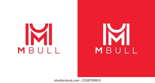 Trendy and Professional letter M bull head logo design vector template