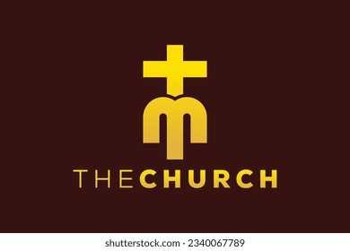 Trendy and Professional letter M church sign Christian and peaceful vector logo