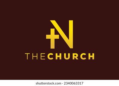 Trendy and Professional letter N church sign Christian and peaceful vector logo