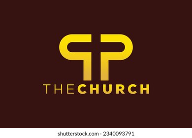 Trendy and Professional letter P church sign Christian and peaceful vector logo