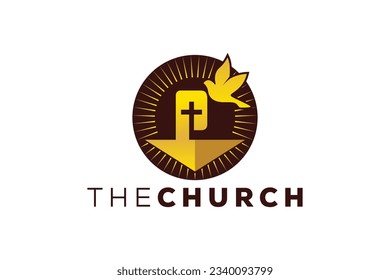 Trendy and Professional letter P church sign Christian and peaceful vector logo