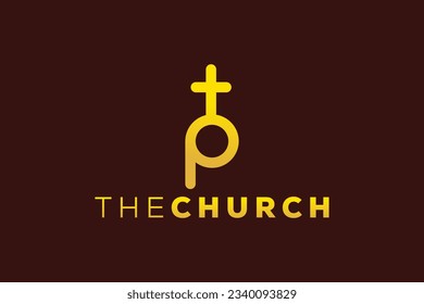 Trendy and Professional letter P church sign Christian and peaceful vector logo