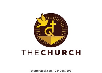 Trendy and Professional letter Q church sign Christian and peaceful vector logo