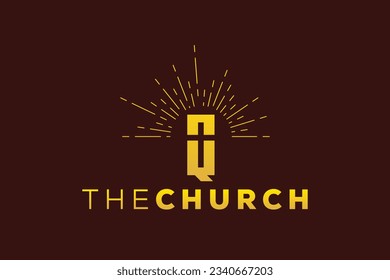 Trendy and Professional letter Q church sign Christian and peaceful vector logo