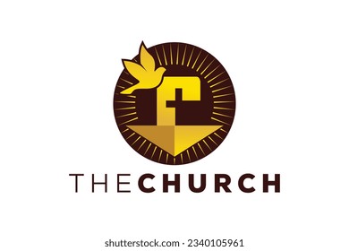 Trendy and Professional letter R church sign Christian and peaceful vector logo