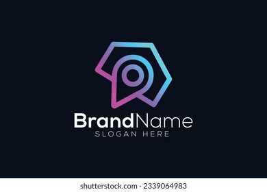 Trendy and Professional letter R home location logo design vector template