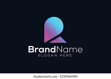 Trendy and Professional letter R home location logo design vector template