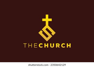 Trendy and Professional letter S church sign Christian and peaceful vector logo design template