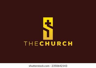 Trendy and Professional letter S church sign Christian and peaceful vector logo design template
