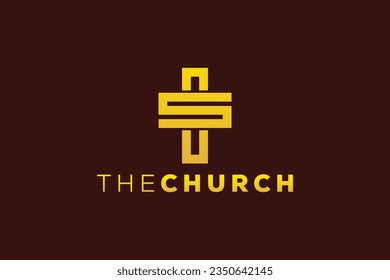 Trendy and Professional letter S church sign Christian and peaceful vector logo design template