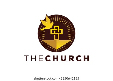 Trendy and Professional letter S church sign Christian and peaceful vector logo design template