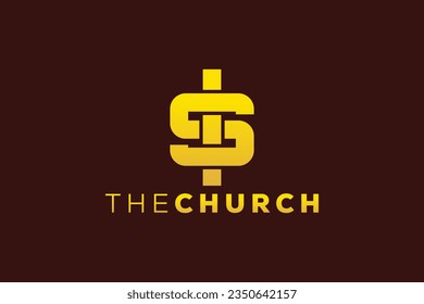 Trendy and Professional letter S church sign Christian and peaceful vector logo design template