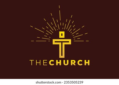 Trendy and Professional letter T church sign Christian and peaceful vector logo design
