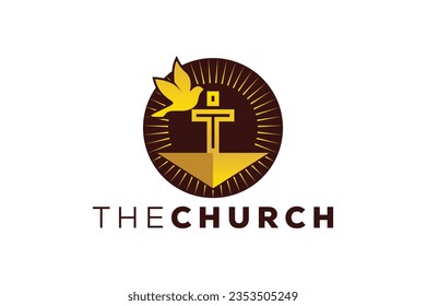 Trendy and Professional letter T church sign Christian and peaceful vector logo design