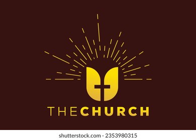 Trendy and Professional letter U church sign Christian and peaceful vector logo design