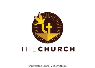 Trendy and Professional letter U church sign Christian and peaceful vector logo design