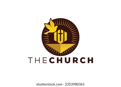 Trendy and Professional letter U church sign Christian and peaceful vector logo design