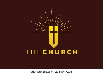 Trendy and Professional letter V church sign Christian and peaceful vector logo design