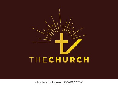 Trendy and Professional letter V church sign Christian and peaceful vector logo design