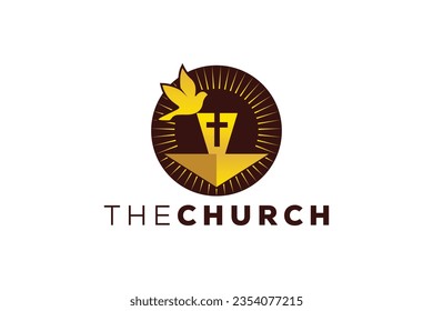 Trendy and Professional letter V church sign Christian and peaceful vector logo design