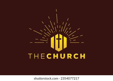 Trendy and Professional letter V church sign Christian and peaceful vector logo design