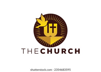 Trendy and Professional letter W church sign Christian and peaceful vector logo design