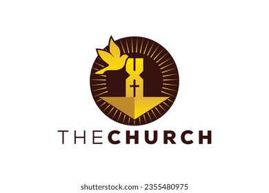 Trendy and Professional letter X church sign Christian and peaceful vector logo design