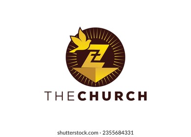 Trendy and Professional letter Z church sign Christian and peaceful vector logo design