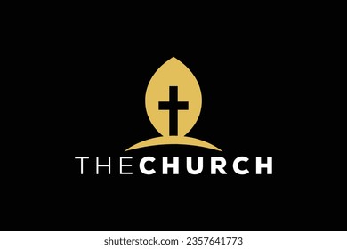 Trendy Professional and minimal church sign Christian and peaceful vector logo design