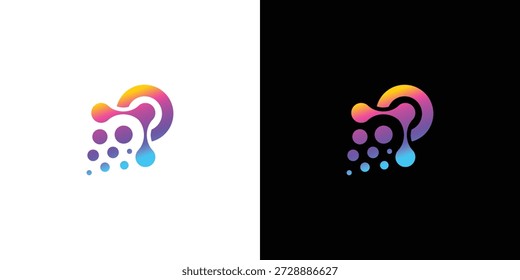 Logotipo moderno da tecnologia da seta profissional da moda para a inovação digital e marca da tecnologia