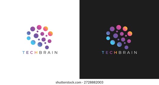 Trendy Professional Modern Brain Technology Logo for Digital Innovation and Technology Branding