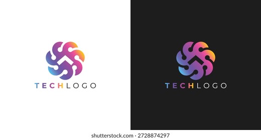 Logotipo moderno de la Tecnología del Profesional de moda para el Profesional y la marca digital creativa