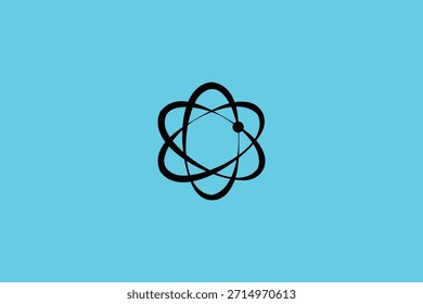 Trendy Professional Quantum Logo Design on Electric Blue Background