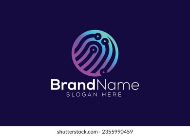 Plantilla vectorial de diseño de logotipo de tecnología de moda y profesional