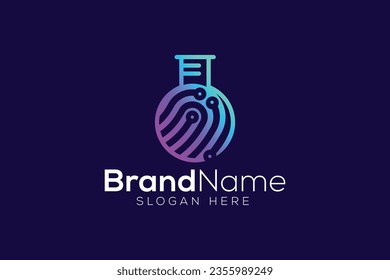 Trendy and Professional Technology science lab logo design vector template