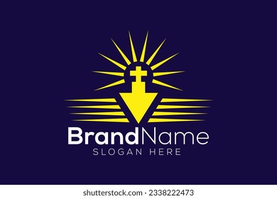 Trendy and Professional victory church sign Christian and peaceful vector logo