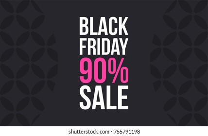 Trendy promo banner for black friday sale. Special offer and sale design. Vector illustration