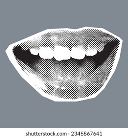 pegatina de labios de media tonalidad punk de moda