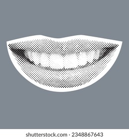 pegatina de labios de media tonalidad punk de moda