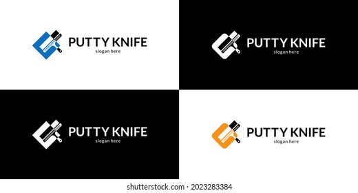 Trendy putty knifes logo. Vector illustration.