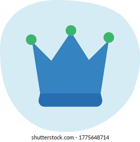 Trendy queen crown icon on blue background for web and mobile graphic.