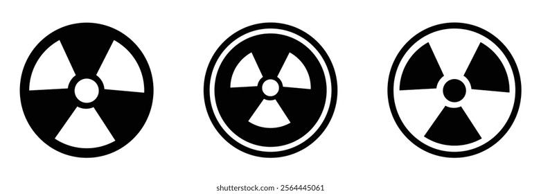 Trendy Radioactive vector flat icons set