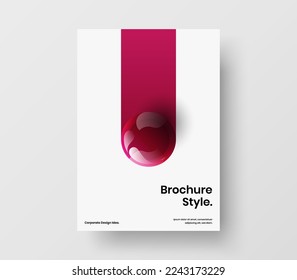 Trendy realistic balls journal cover template. Simple corporate identity A4 vector design layout.
