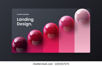 Trendy realistic balls pamphlet concept. Minimalistic corporate identity design vector illustration.