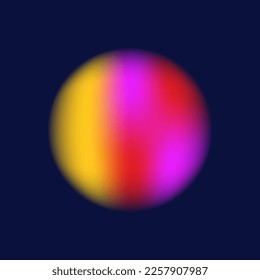 Trendy realistic glass morphism background on dark background. Cover for presentation product. Blur circle with gradient color. Vector illustration